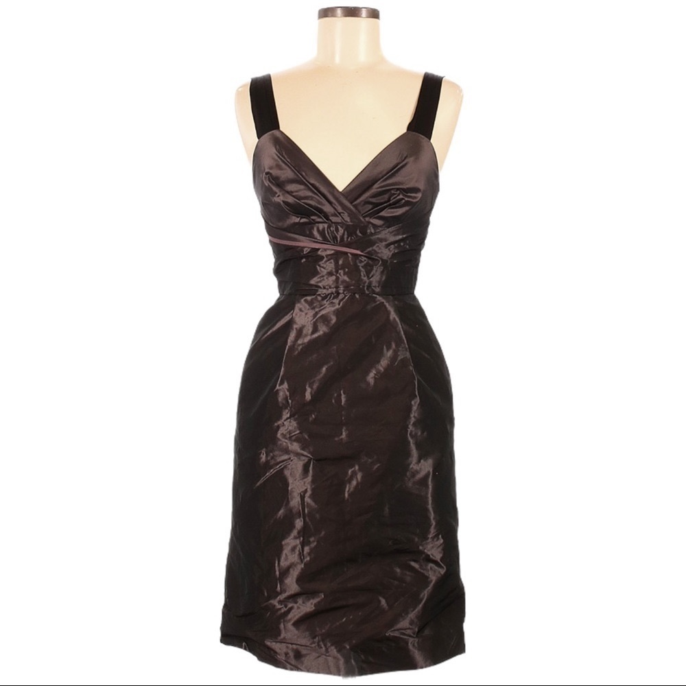 Banana Republic Charmeuse Surplice Sheath Dress Silk Trim Pockets NWT 2